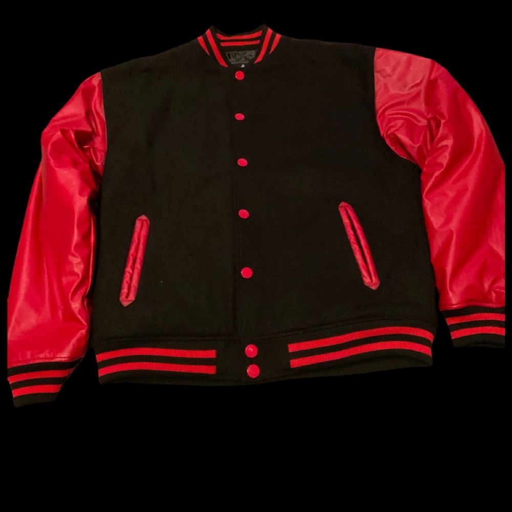 Men’s Access Casual Jacket Big/Tall Sz XL Black/Red Button Down 2 Pockets